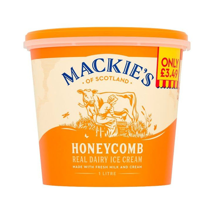 Mackies Honeycomb Ice Cream 1ltr PM£3.49